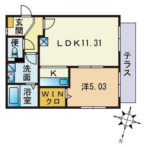 アクシス(1LDK/1階)の間取り写真