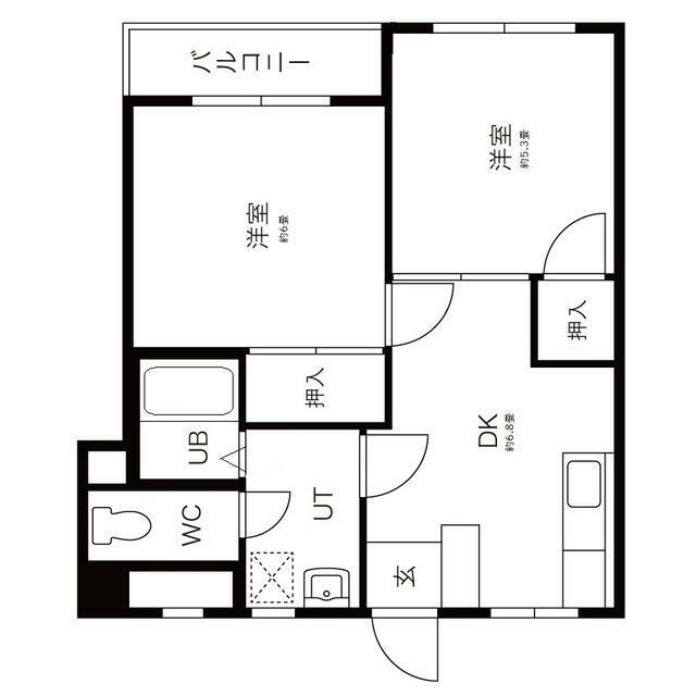 SETA東邦ビル(2DK/4階)の間取り写真