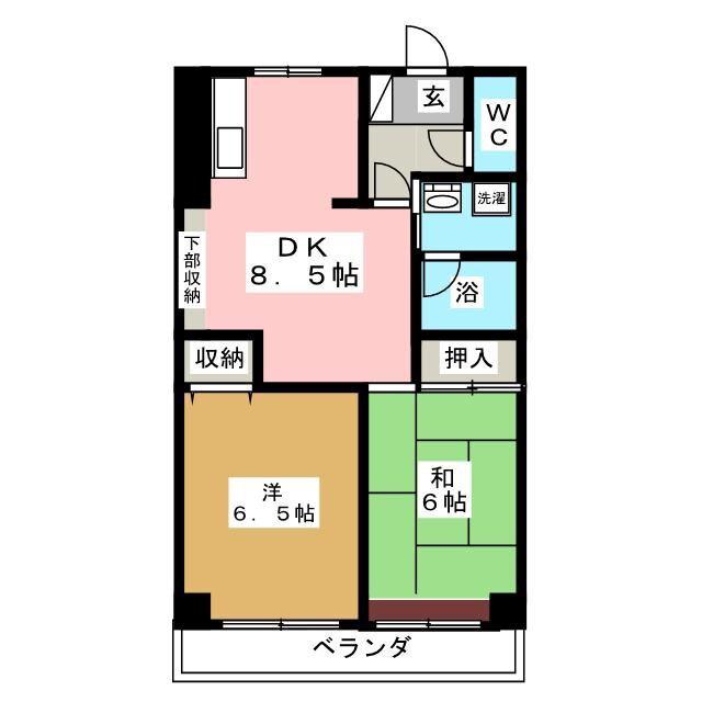 エム・K・ハイム(2DK/4階)の間取り写真