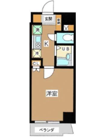 ウィステリア市ヶ谷(1K/3階)の間取り写真