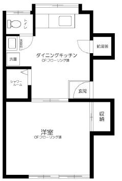 ときわ荘(1DK/2階)の間取り写真