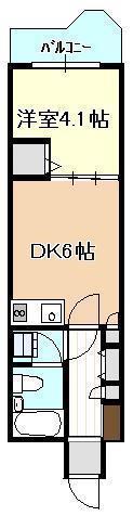 ライオンズシティ新潟(1DK/6階)の間取り写真