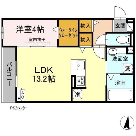 D-HILLS西浅田(1LDK/3階)の間取り写真