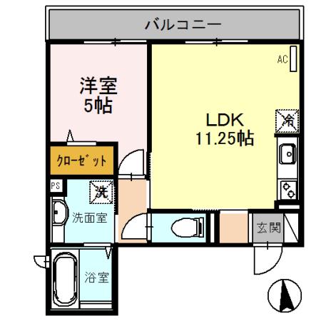D-ROOM UCHIDA(1LDK/3階)の間取り写真