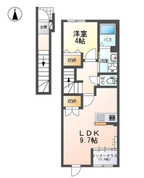 L.CALMIA(1LDK/2階)の間取り写真