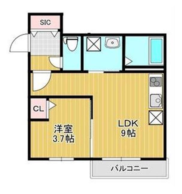 ザ・レジデンス南平岸(1LDK/4階)の間取り写真