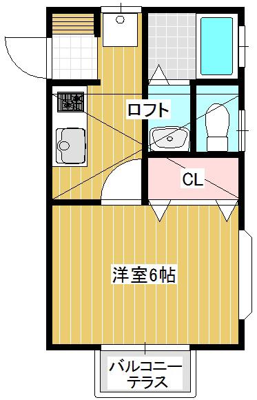 ラトゥール(1K/1階)の間取り写真