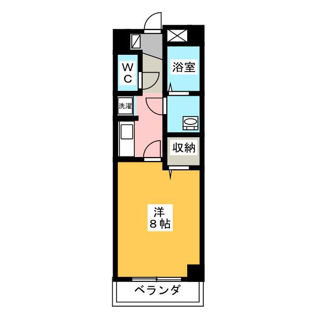 マメールロア(1K/1階)の間取り写真