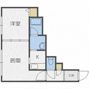フルール美園(1LDK/3階)の間取り写真
