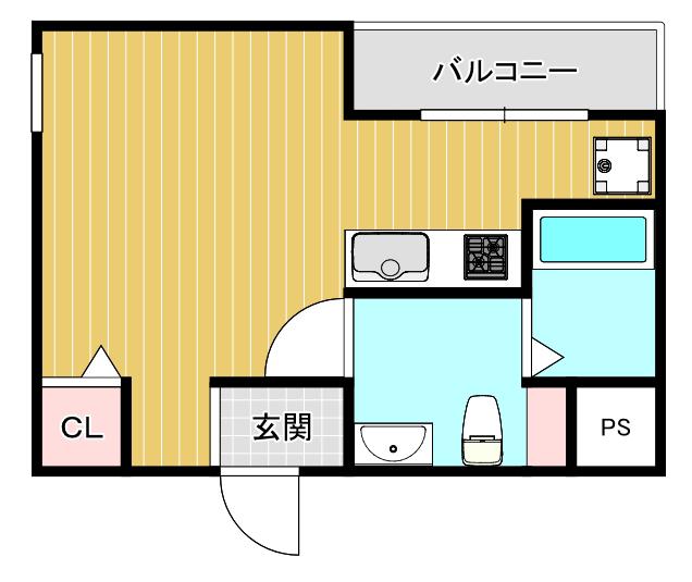 エスペランサ伊丹(ワンルーム/1階)の間取り写真