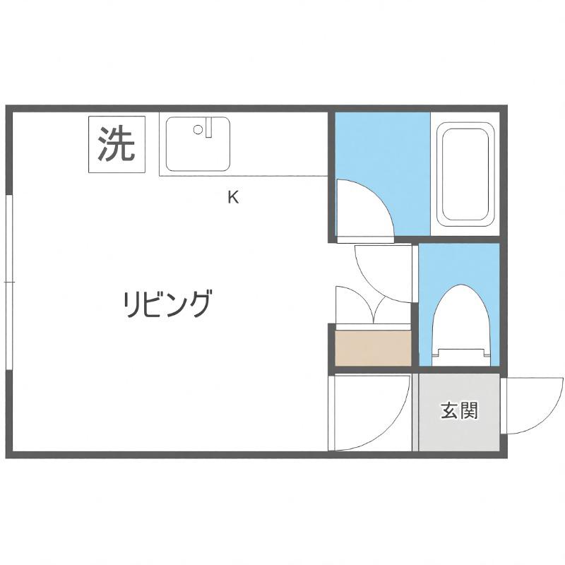 スクエア平岸(ワンルーム/2階)の間取り写真