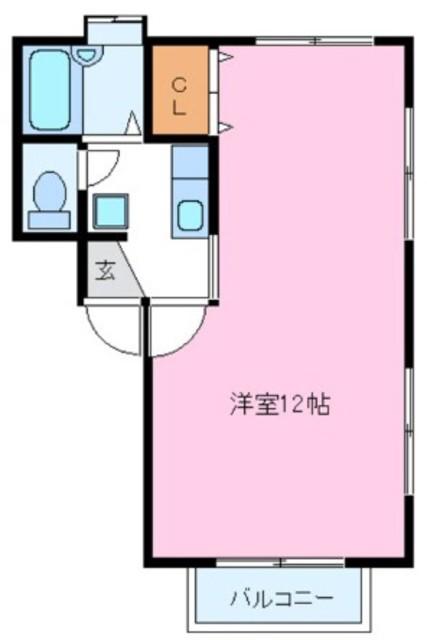 ハイツイソ(1K/1階)の間取り写真