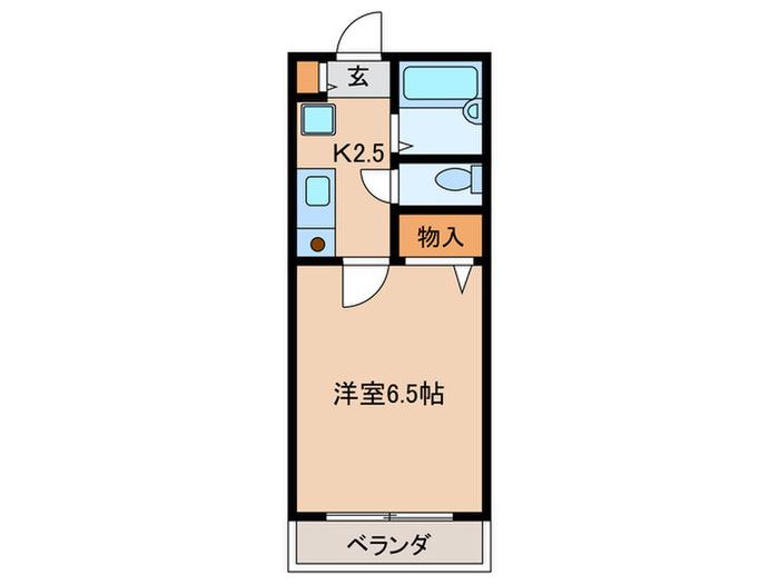 マイドリーム自由が丘(1K/2階)の間取り写真