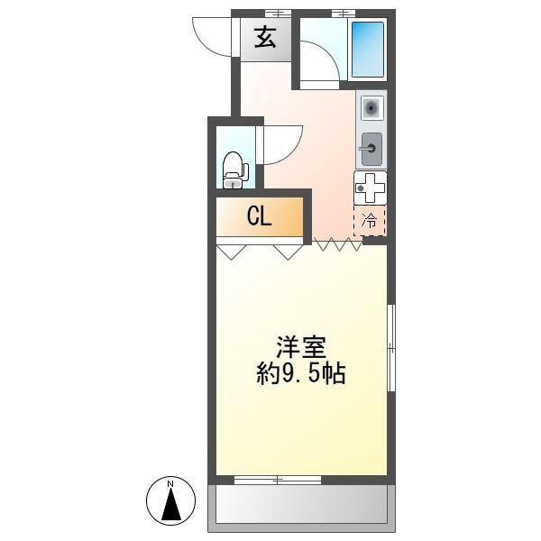 PRUSTA長良(1K/2階)の間取り写真