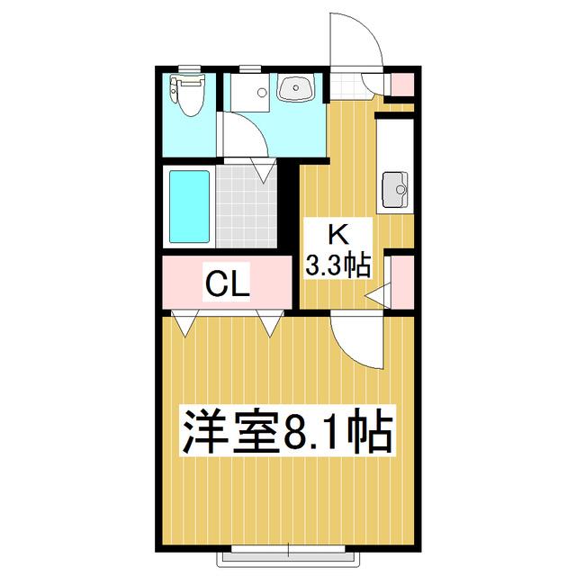 ディアス雅(1K/1階)の間取り写真