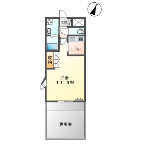 サンクレストI番館(1K/1階)の間取り写真