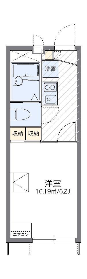 レオパレスエメラルドグリーン(1K/1階)の間取り写真