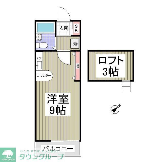 カーザソフィア(ワンルーム/2階)の間取り写真