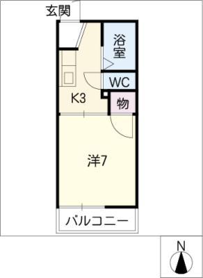 メイツ千成(1K/1階)の間取り写真