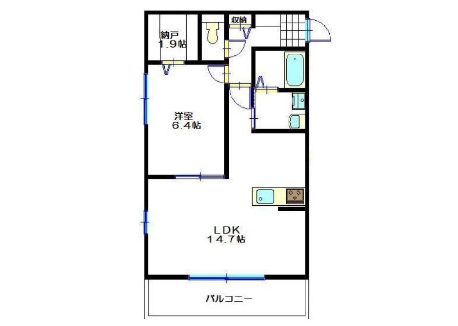 リーベM(1LDK/1階)の間取り写真