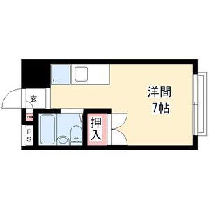 キャステールU(ワンルーム/2階)の間取り写真