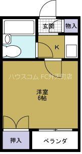 ラフォーレ南市岡(1K/6階)の間取り写真