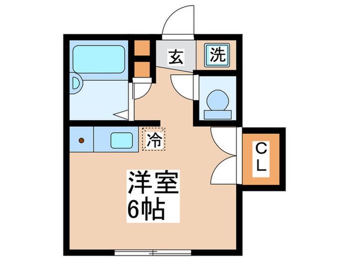エスポワール西立川(ワンルーム/1階)の間取り写真