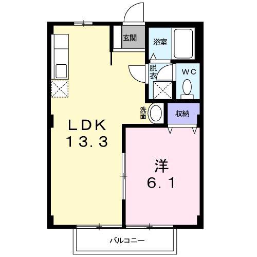 トラッドハイツ柏崎(1LDK/1階)の間取り写真