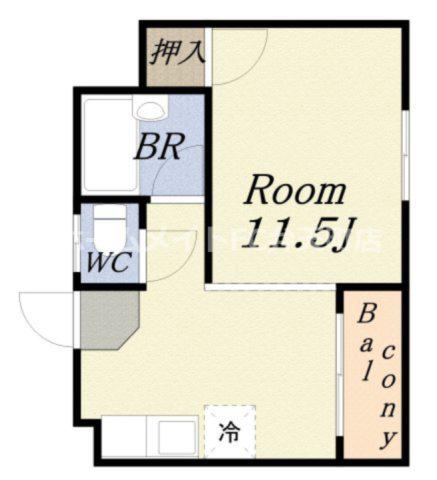 山田マンション(1K/4階)の間取り写真
