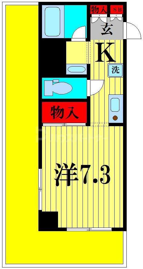 シャイン南流山(1K/3階)の間取り写真