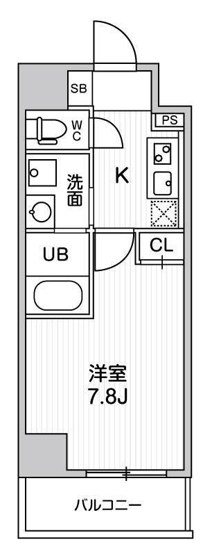 ALTERNA日暮里(1K/7階)の間取り写真
