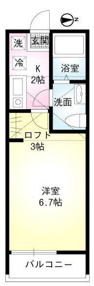 FBハウス杉田(1K/2階)の間取り写真