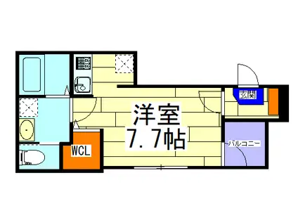 ハーモニーテラス桃谷(ワンルーム/1階)の間取り写真