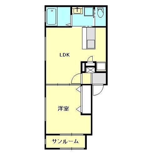 KSFヴィレッジ(1LDK/1階)の間取り写真