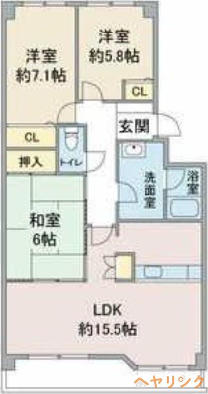 エスペランサII(3LDK/4階)の間取り写真