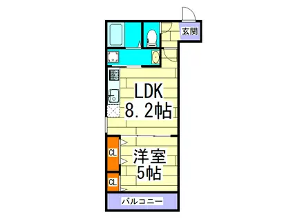 フジパレス出来島イーストII番館(1LDK/1階)の間取り写真