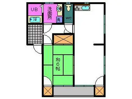 ハイムSKT(2DK/2階)の間取り写真