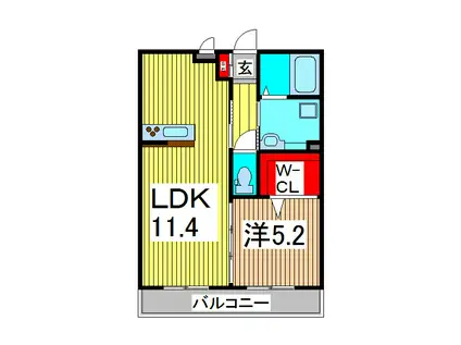 VILLA GARLAND COURT(1LDK/2階)の間取り写真