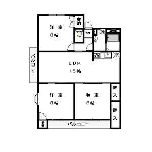 エフハウスII(3LDK/1階)の間取り写真