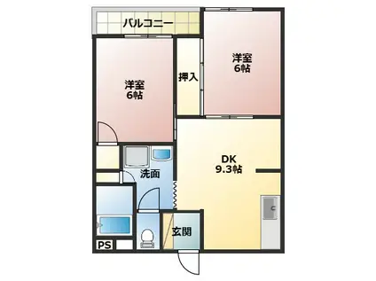 プレミールM(1LDK/3階)の間取り写真