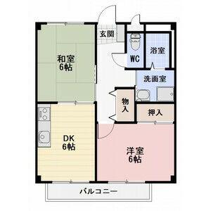 SURPLUSリーベI(2DK/2階)の間取り写真