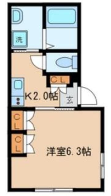 コンフォートN-2(1K/1階)の間取り写真
