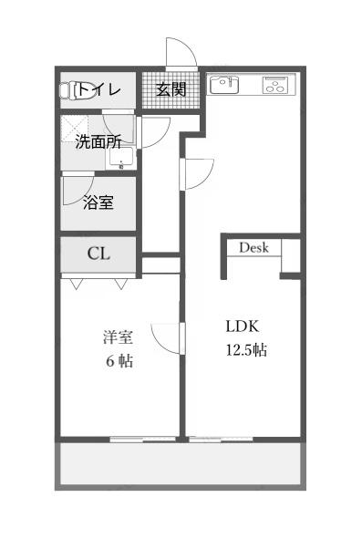 ル・グラン 202(1LDK/2階)の間取り写真
