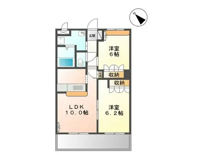 グラン カルパス(2LDK/1階)の間取り写真