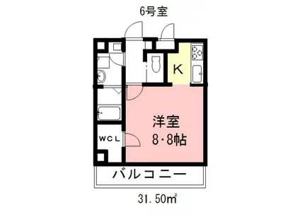 オアシス柳ヶ瀬ビル(1K/7階)の間取り写真