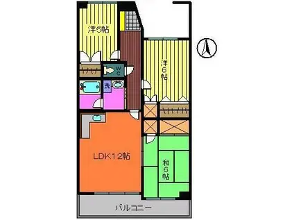 リバーサイド南末広七番館(3LDK/2階)の間取り写真