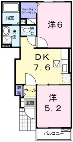 メゾン ド アイム(2DK/1階)の間取り写真
