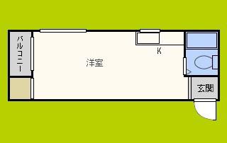 宝マンション(ワンルーム/4階)の間取り写真