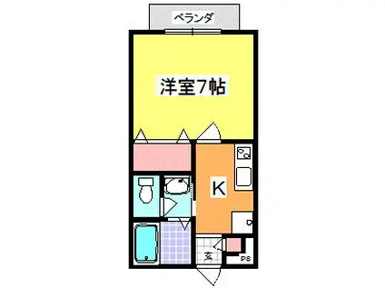 コスモハイツ(1K/2階)の間取り写真