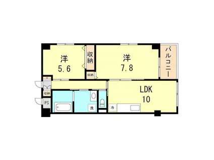 MAISON AKASHI(2LDK/2階)の間取り写真